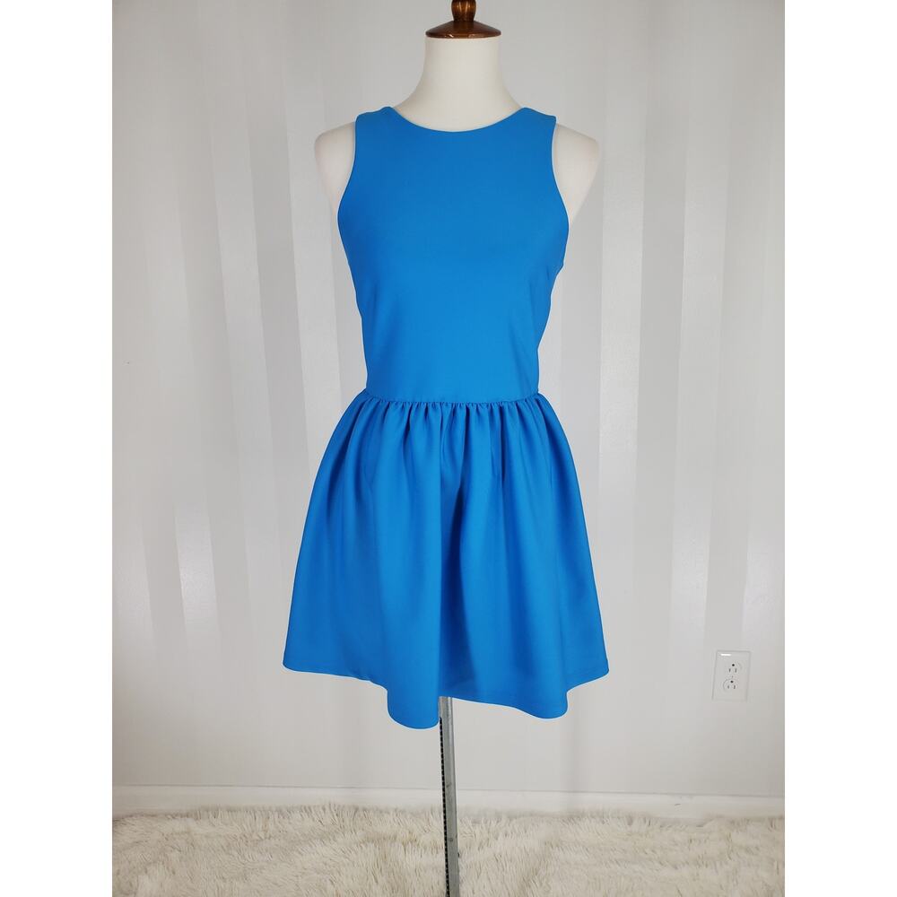 TOPSHOP Women's Blue Sleeveless Fit & Flare Dress Sz 6